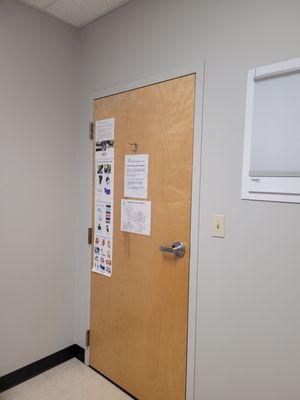 back of exam room door