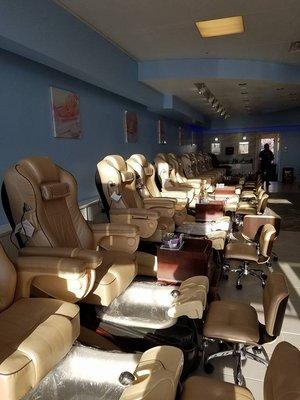 The pedicure chairs