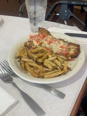 Chicken parm and fries