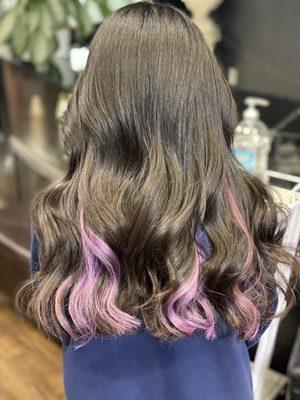 Purple peekaboo, cut & style