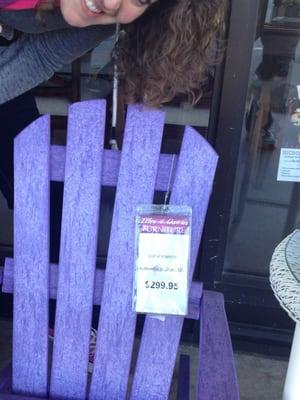 Little person's adirondack chair made of recycled plastic. SALE price $299.95! I'm not joking.  Here's the pic to prove it.