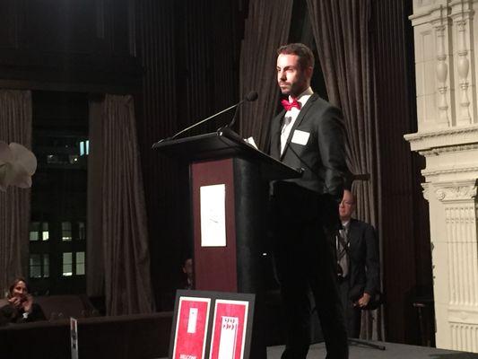 Okan Sengun receiving the "Attorney of the Year" Award from ALRP, San Francisco, CA -October 2016