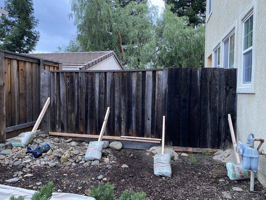 Before: the front fence had blown down as well.