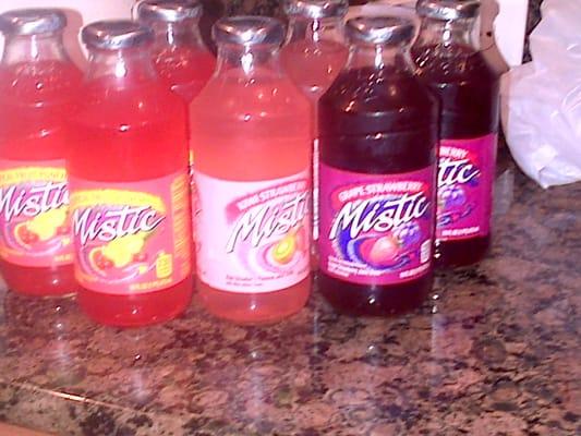 Mystic Juice Drinks: Kiwi-Strawberry,Grape-Strawberry and Tropical Fruit Punch