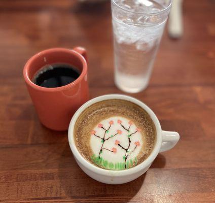 Cinnamon coffee and Spanish macchiato.