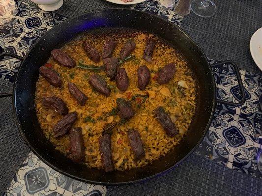 Entrecot con arroz salvage