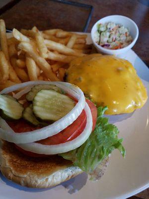 Burger n fries n slaw