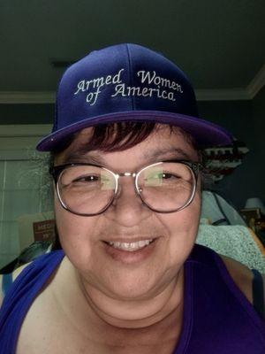 My purple baseball hat from Angela at Sew Fabulous!