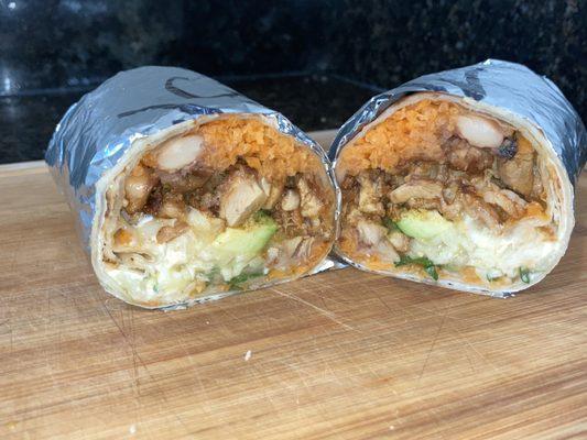 Mild Super Chicken Burrito $14.50