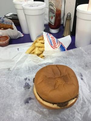 Burger fries and shakes. Can't go wrong.