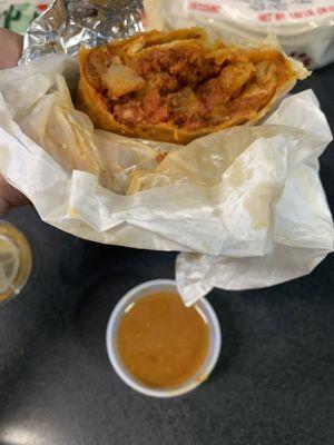 Chorizo con papas burrito