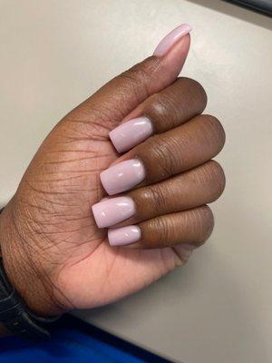 Shirt square nails, rose nude color