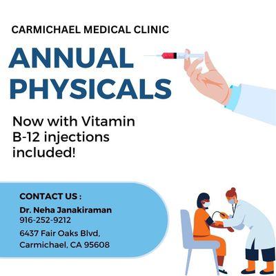 Annual physical with b12 injection