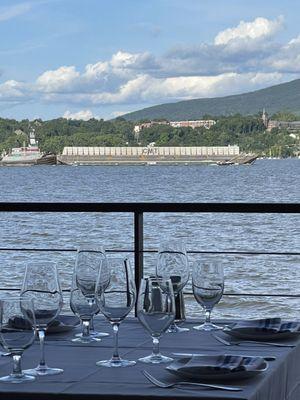 The Hudson River view from our table a different time