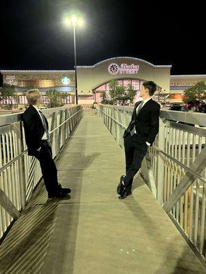 Two handsome gentlemen appreciating a lovely view.