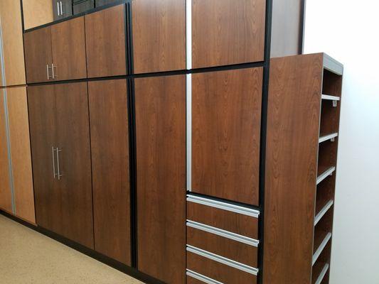 Garage Cabinets with Shoe Storage