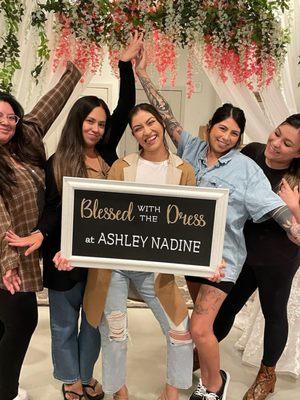 My girls and I . I said YES to my dress and I couldn't be happier.