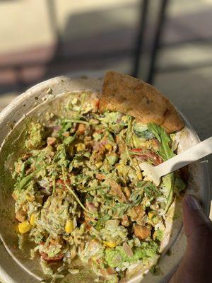 Half Falafel and Roasted Vegetables Bowl with Brown rice & Arugula