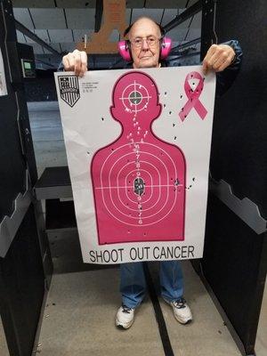 Shooting out breast cancer.