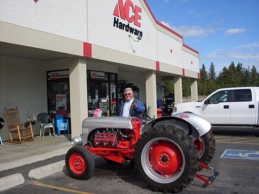 Bob is one of our favorite customers! He came to our store to show off his tractor!