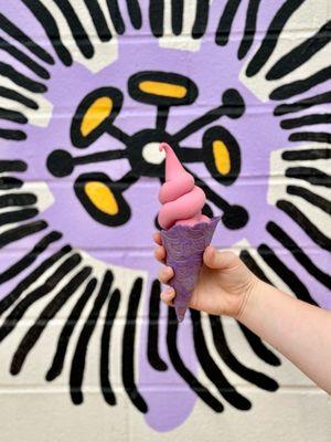 Just a plain ole' Strawberry fruit fluff in a Lavender cone!  Almost too cute to eat!