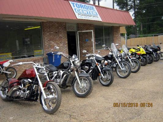 Motorcycles in for Service