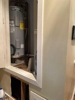 Utility closet :-) with my new Dauenhauer Water heater;)