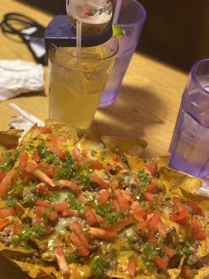 Nachos and a coronarita