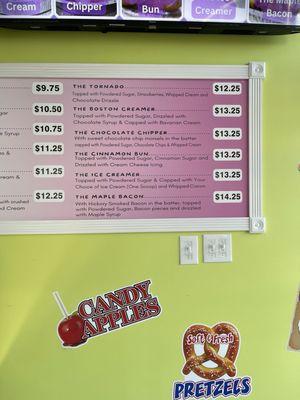 Funnel Cakes menu