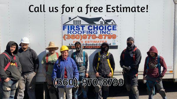 Spring is here, and so are we! At First Choice Roofing Inc. Estimates are Free. Give us a call to schedule an appointment.