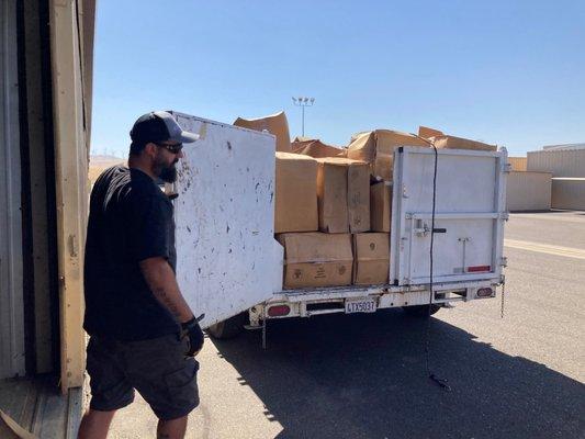 After - Rob packing up the boxes!