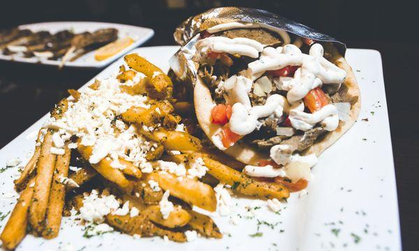 Gyro with Greek fries