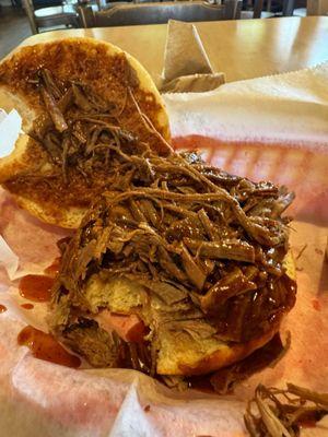 Inside of brisket sandwich  I added slaw