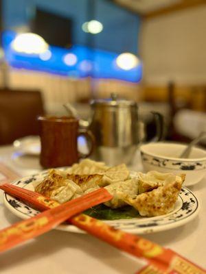 Pot stickers and tea