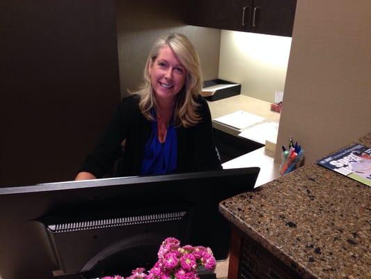 Mary at Front desk