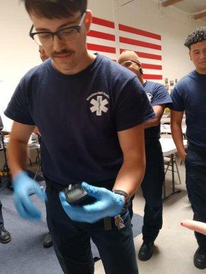 EMT students practicing skills