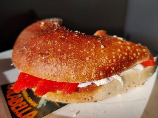 Sorry for the half eaten pic, but these bagels are so delicious I forget to take photos! Expert baking crispy outside and fluffy interior