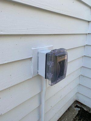 Outdoor plug installation. Essential for all outdoor activities.