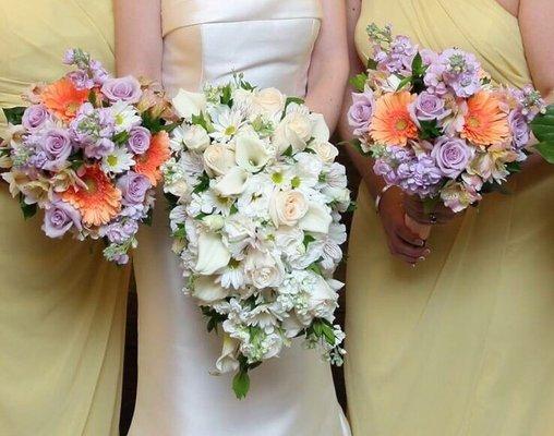 My bridal bouquet and bridesmaid bouquets. Just stunning!  July 2017