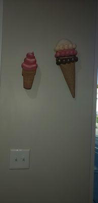 Display of ice cream cones