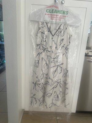 One dry cleaned dress.