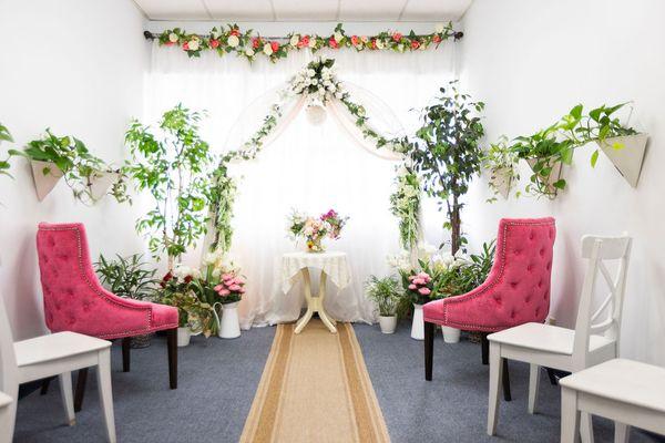 Come and get married in our sweet ceremony room.