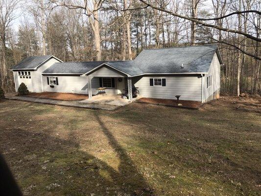 Fresh paint and mulching both bathrooms remodeled and flooring put down finished product Elkin North Carolina