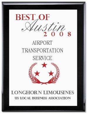 Voted best airport service in Austin Limousine 2008