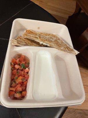 Quesadilla with 2 of 3 sides