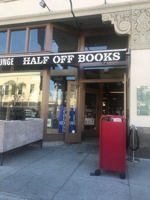 Half Off Books (outside & signage) right between Sorriso Lounge and Barcelona on Colorado Blvd.