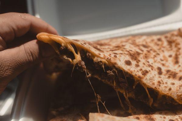 Close-up of the Carne Asada quesadilla