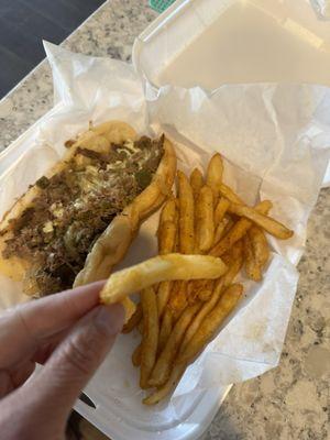 Taphouse Philly and soggy fries