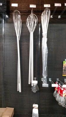 Goliath sized whisks (Regular whisks in the corner for comparison) Need to challenge someone to a joust using whisks? Well you're in luck!