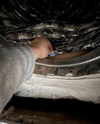 Unsealed duct, new duct installed by Citywide.